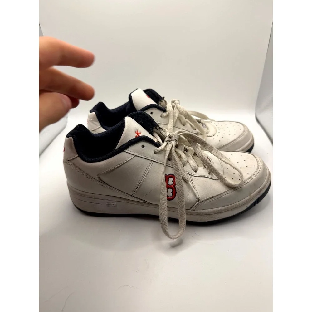Reebok Boston Red Sox MLB‎ Mens 4.5 Sneaker White Leather Low Top Baseball Shoes
